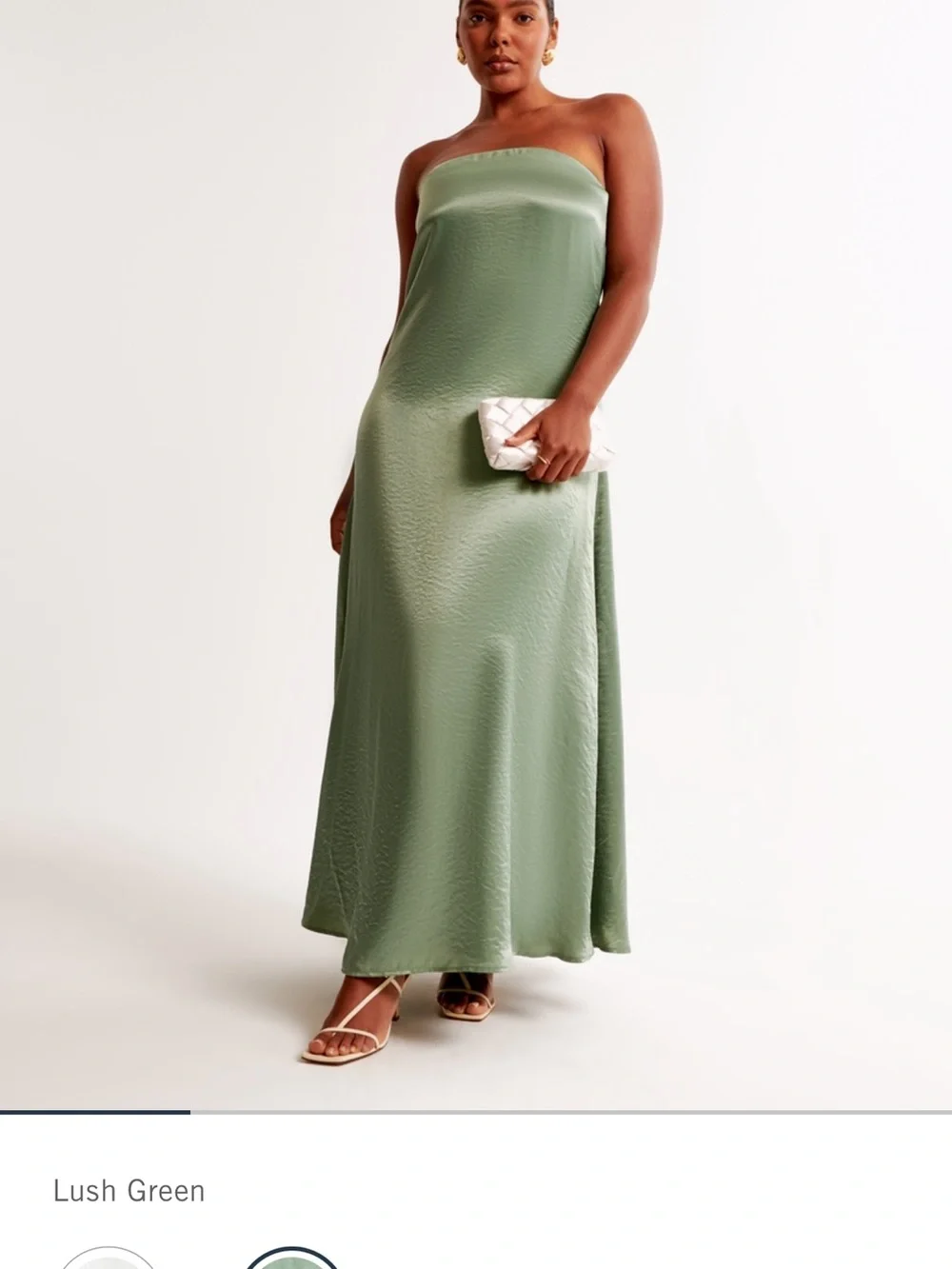 Abercrombie & Fitch Strapless Lush Green Maxi Dress